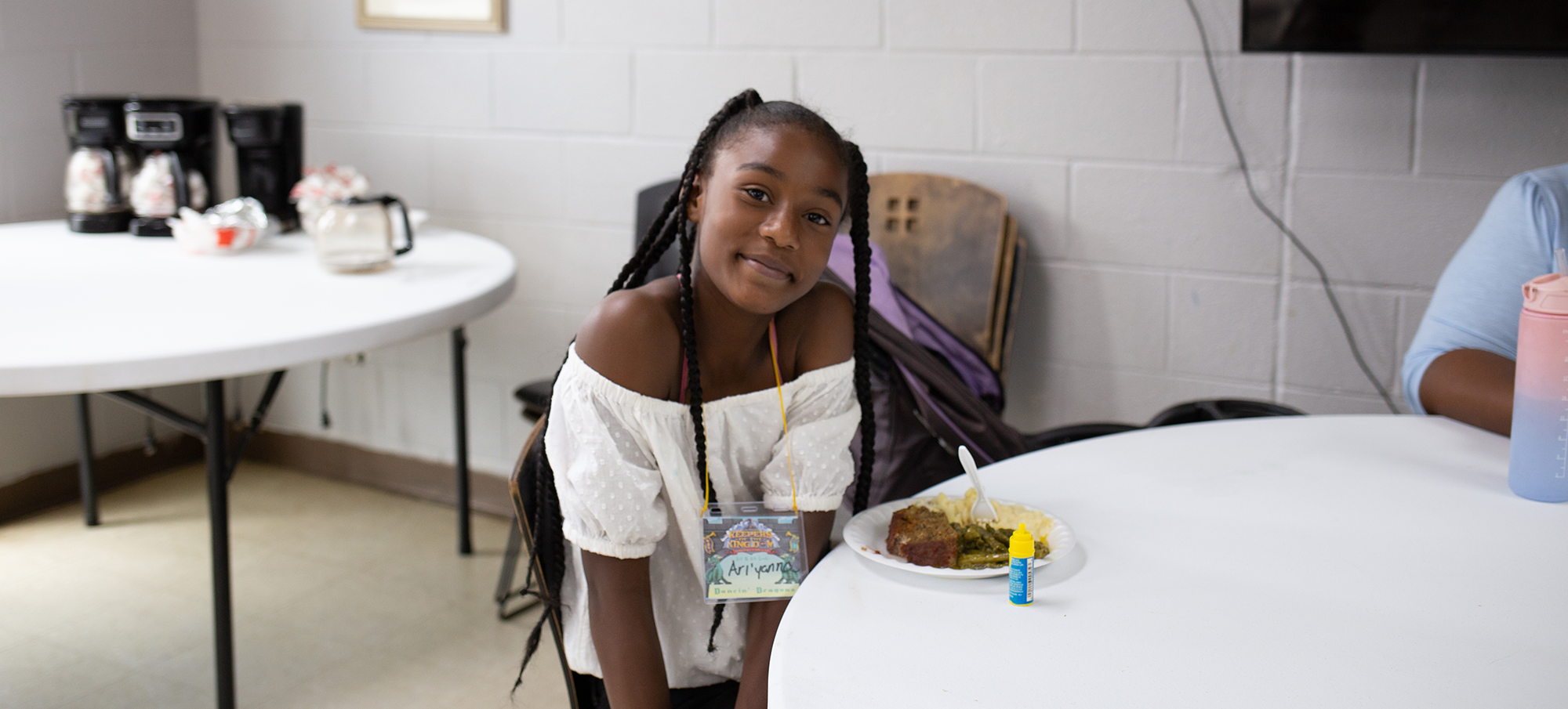 teenage girl with meal