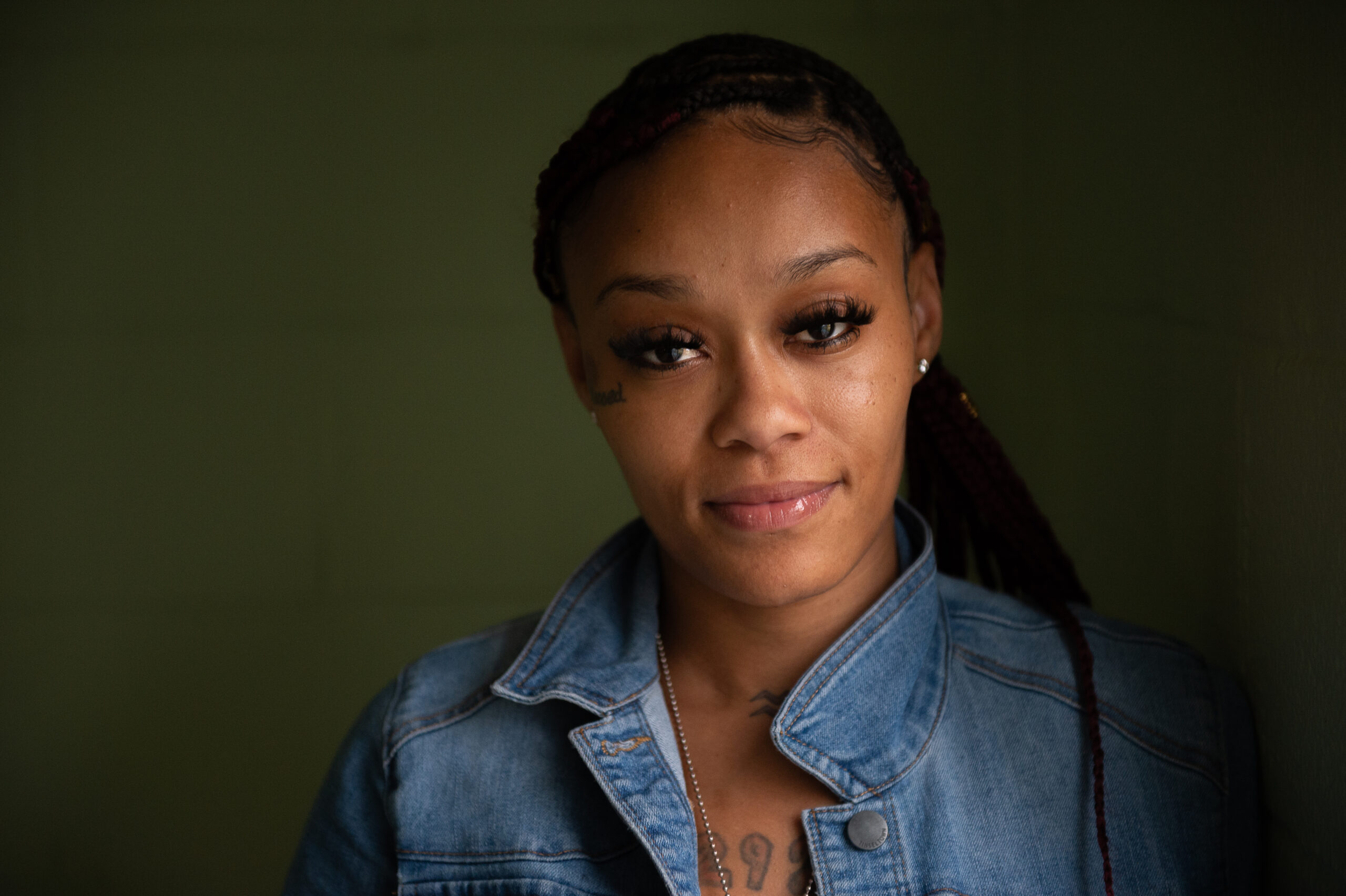 Young lady in jean jacket