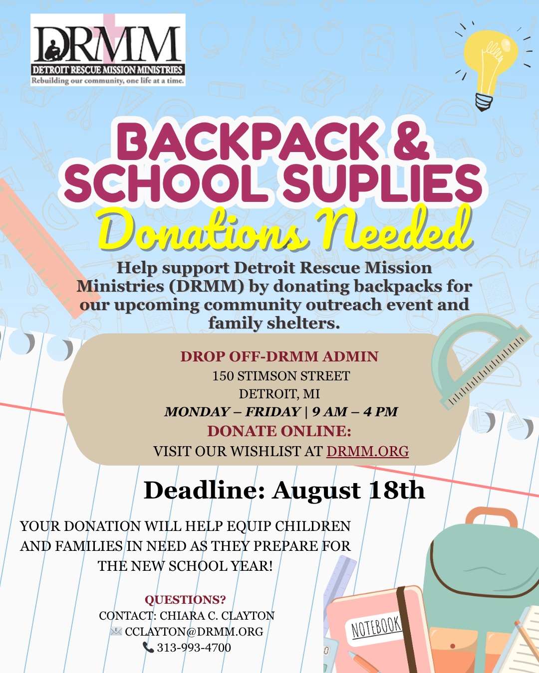 Backpack Donations Needed!