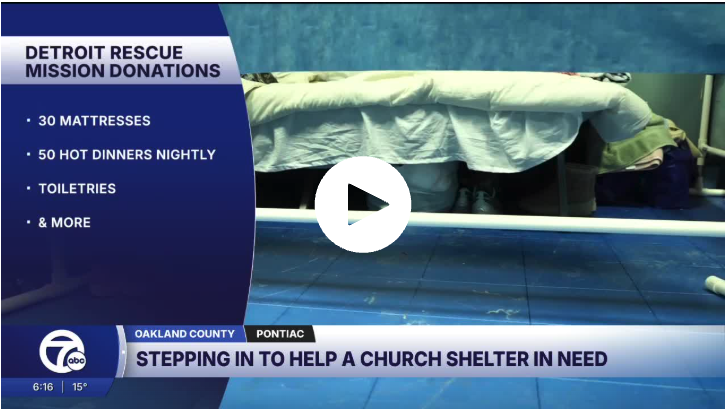 Detroit Rescue Mission donates to Church in Pontiac during dangerously cold weather