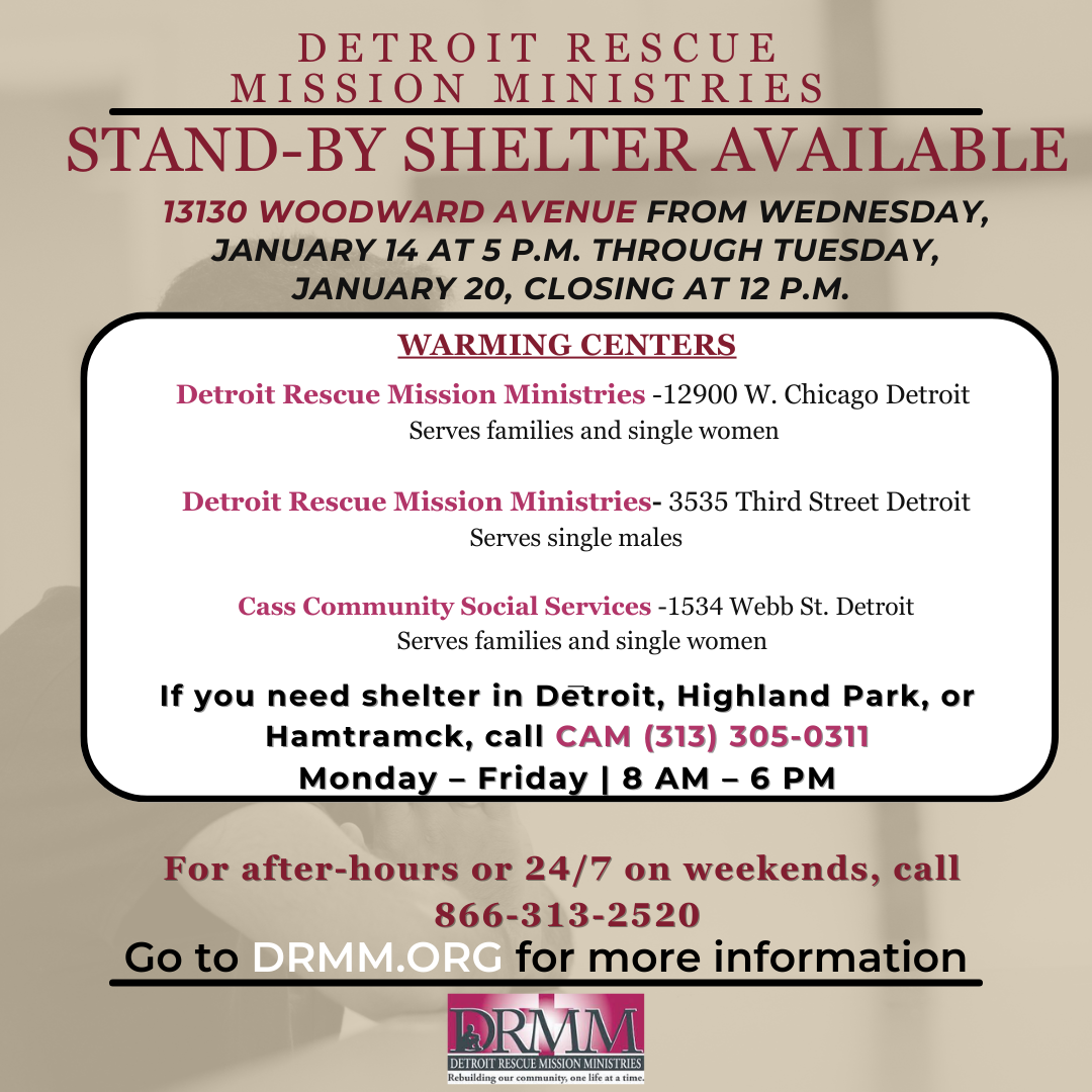 Cold Weather Alert: Emergency Shelters and Warming Centers Open in Detroit