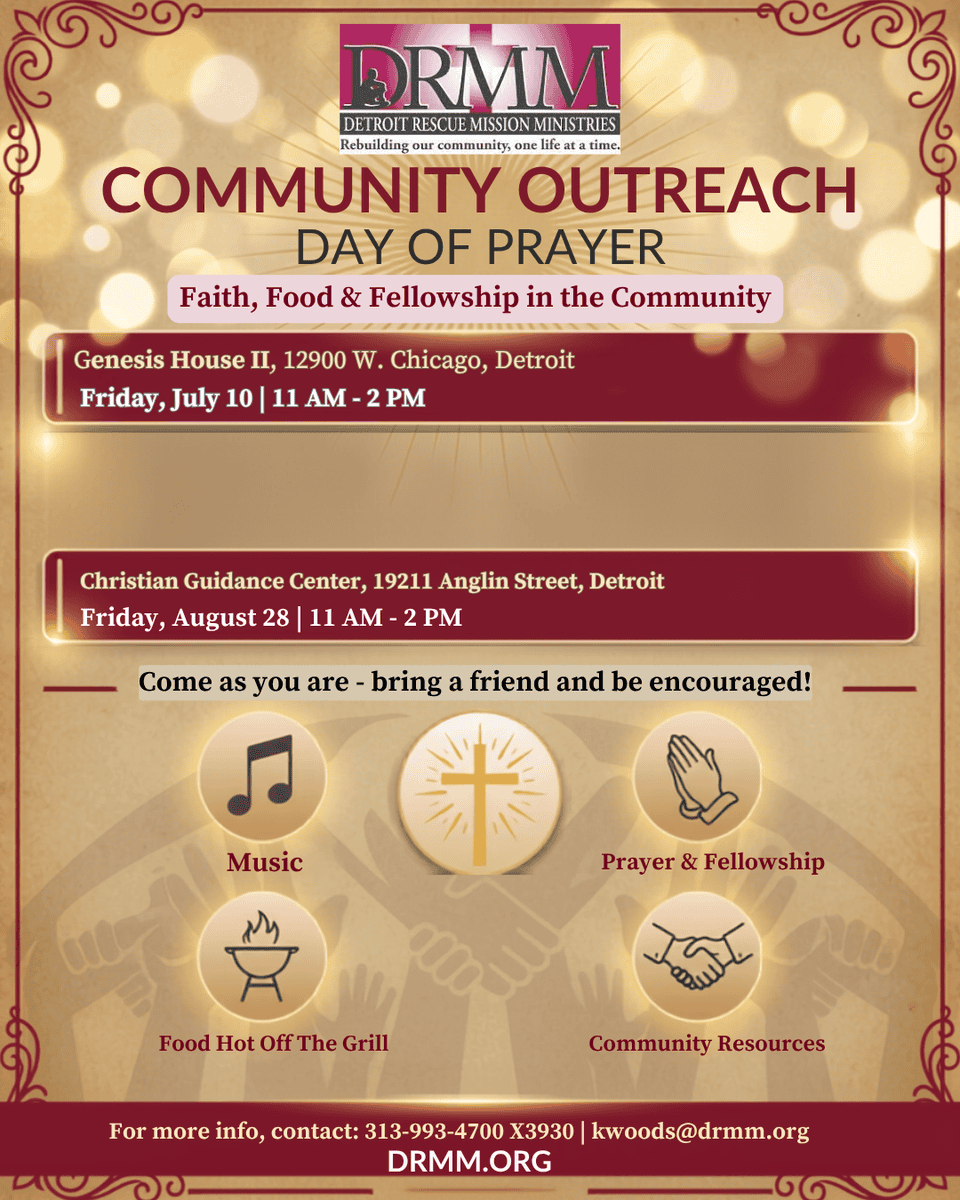 Detroit Rescue Mission Ministries Announces Summer Community Outreach Days